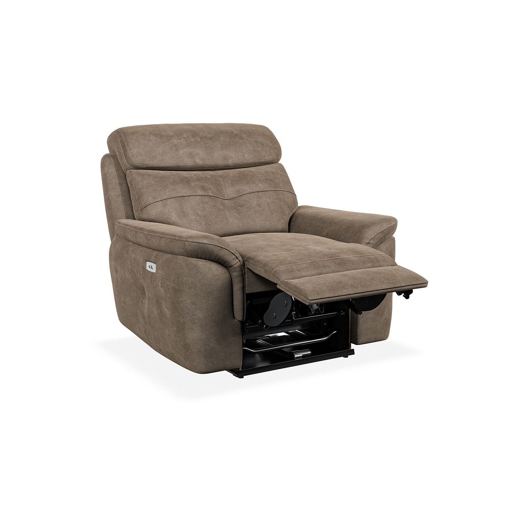 Iver Electric Recliner Armchair in Miller Earth Brown Fabric 3