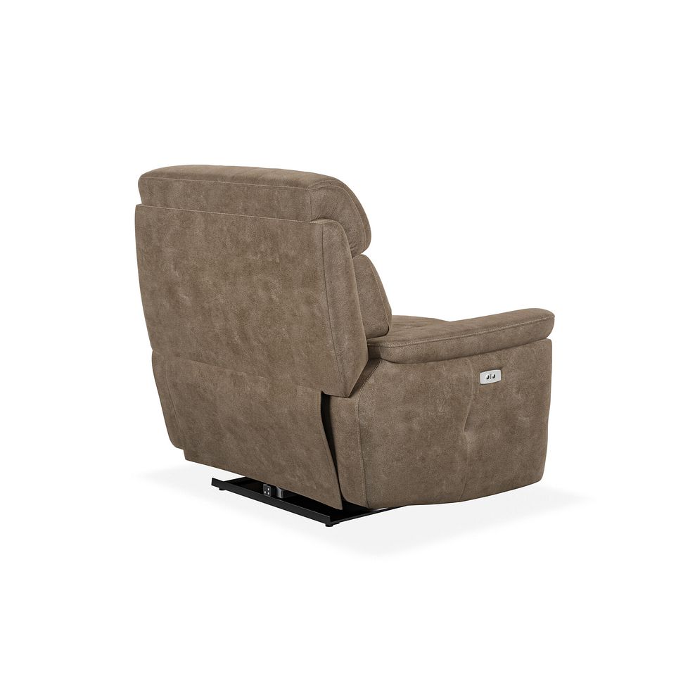 Iver Electric Recliner Armchair in Miller Earth Brown Fabric 5
