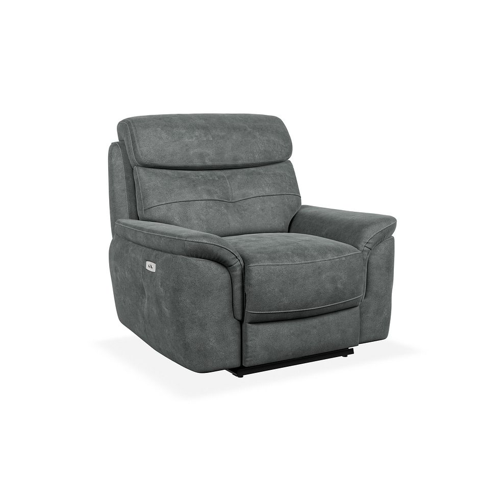 Iver Electric Recliner Armchair in Miller Grey Fabric 1