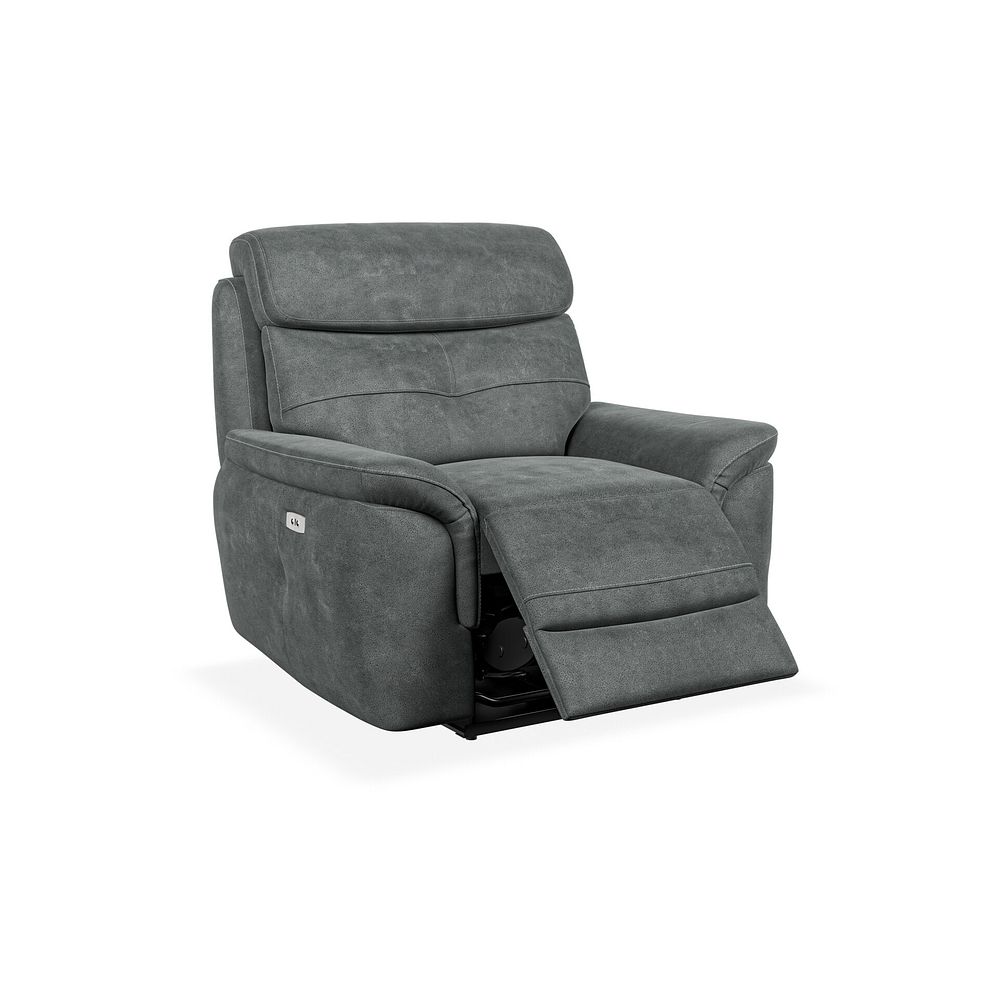 Iver Electric Recliner Armchair in Miller Grey Fabric 2