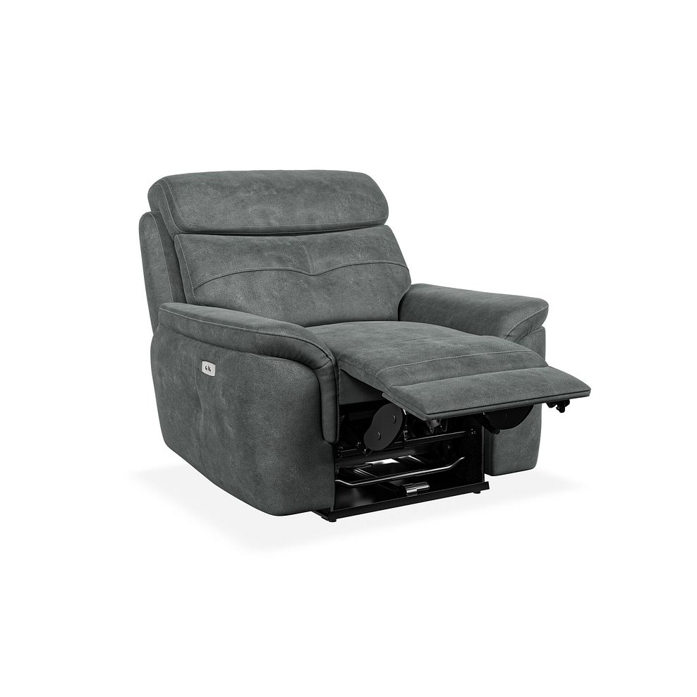 Iver Electric Recliner Armchair in Miller Grey Fabric 3