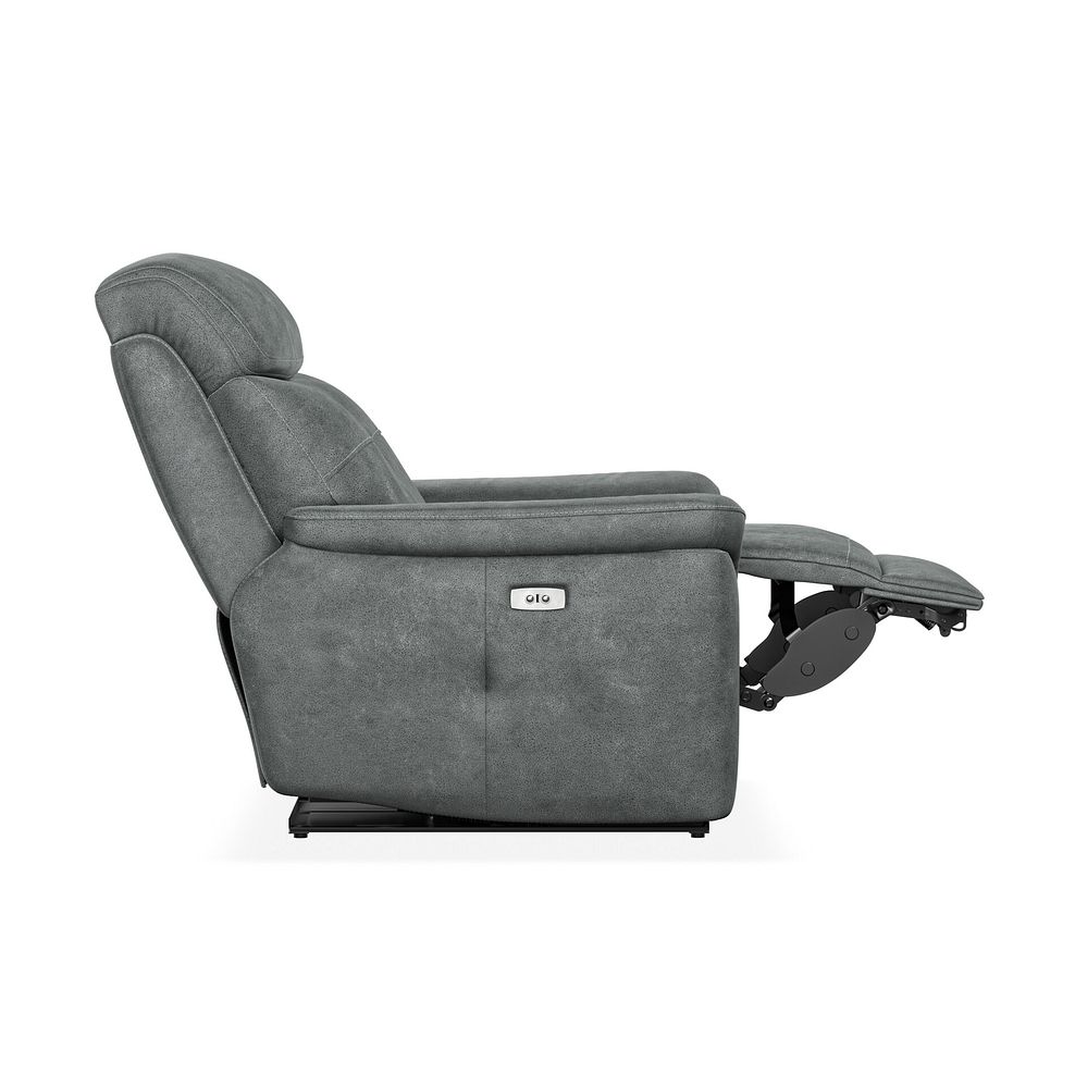 Iver Electric Recliner Armchair in Miller Grey Fabric 7