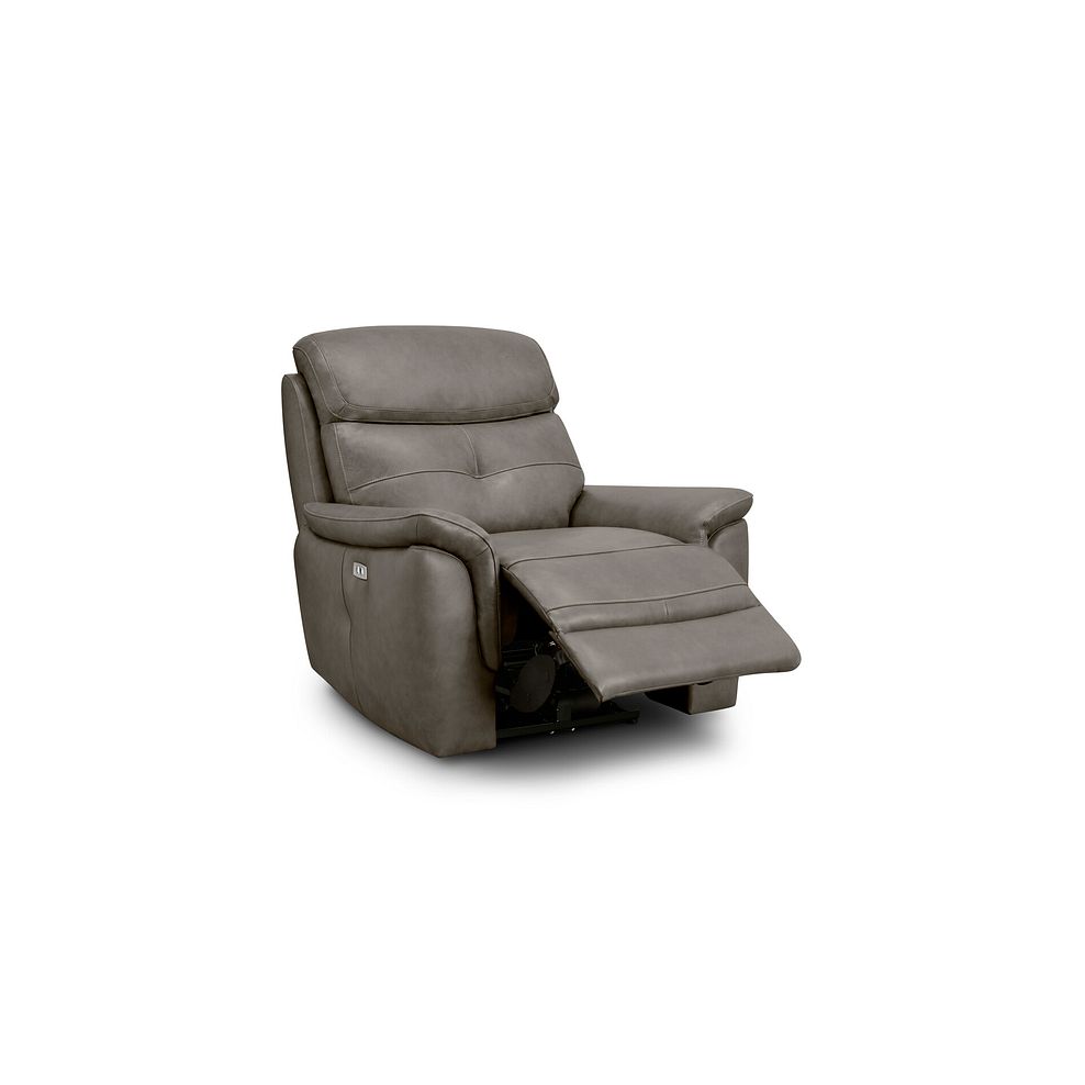 Iver Electric Recliner Armchair in Odyssey Dark Grey Leather 4