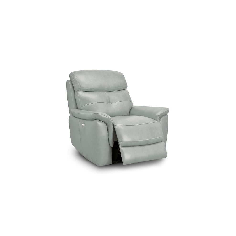 Iver Electric Recliner Armchair in Odyssey Light Grey Leather 3