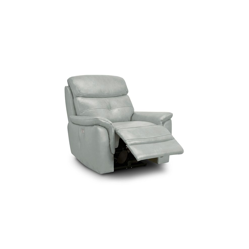Iver Electric Recliner Armchair in Odyssey Light Grey Leather 4