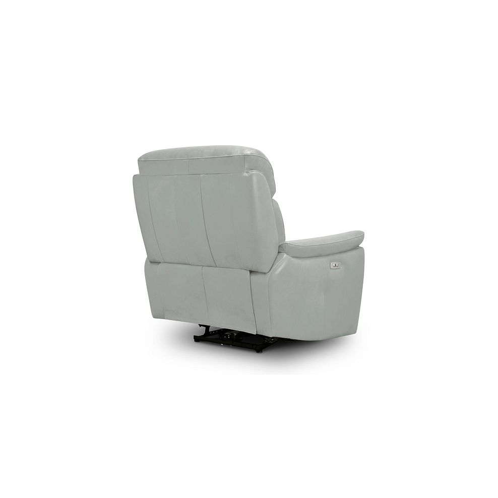 Iver Electric Recliner Armchair in Odyssey Light Grey Leather 7