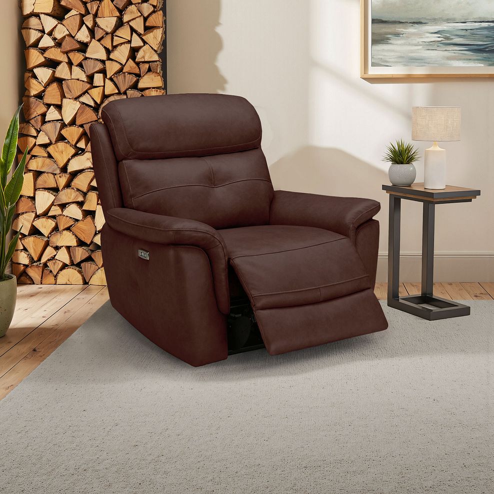 Iver Electric Recliner Armchair in Odyssey Tan Leather 1