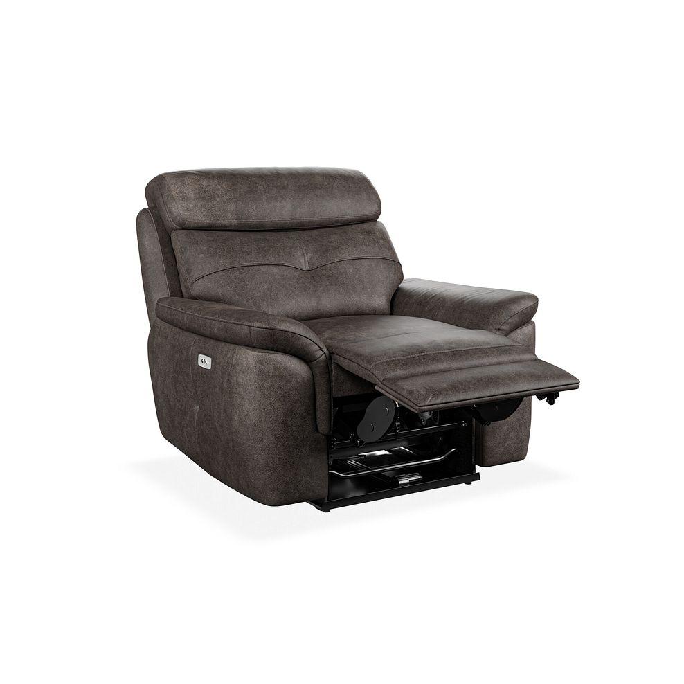 Iver Electric Recliner Armchair in Pilgrim Pewter Fabric 3