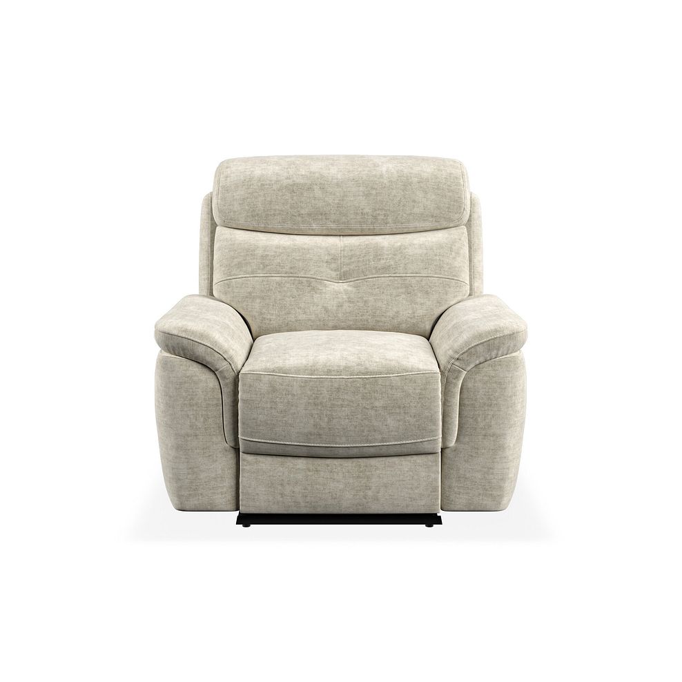 Iver Electric Recliner Armchair in Plush Beige Fabric 4