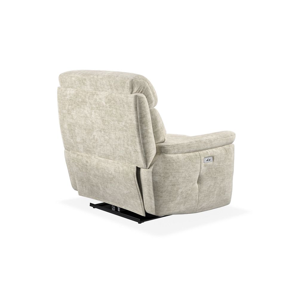 Iver Electric Recliner Armchair in Plush Beige Fabric 5