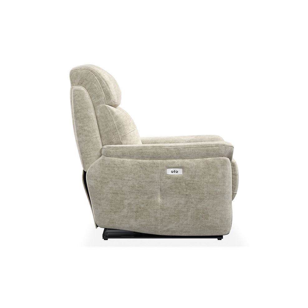 Iver Electric Recliner Armchair in Plush Beige Fabric 6
