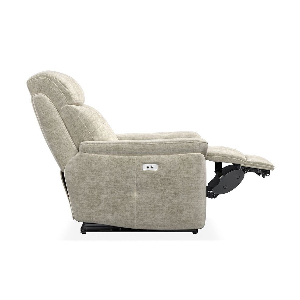 Iver Electric Recliner Armchair in Plush Beige Fabric 7
