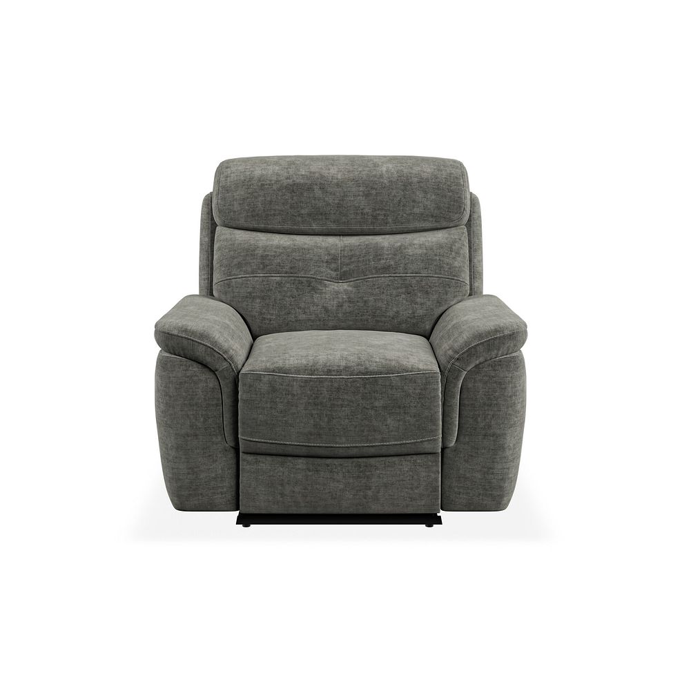 Iver Electric Recliner Armchair in Plush Charcoal Fabric 4