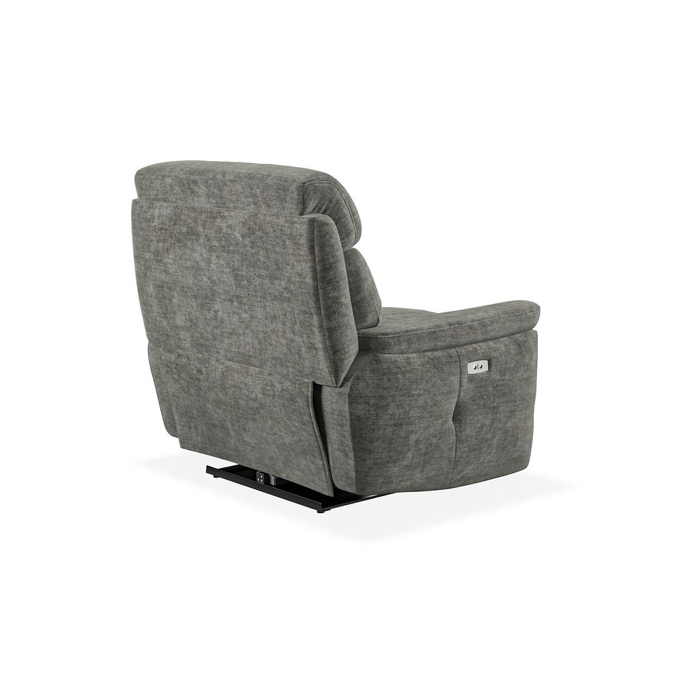 Iver Electric Recliner Armchair in Plush Charcoal Fabric 5