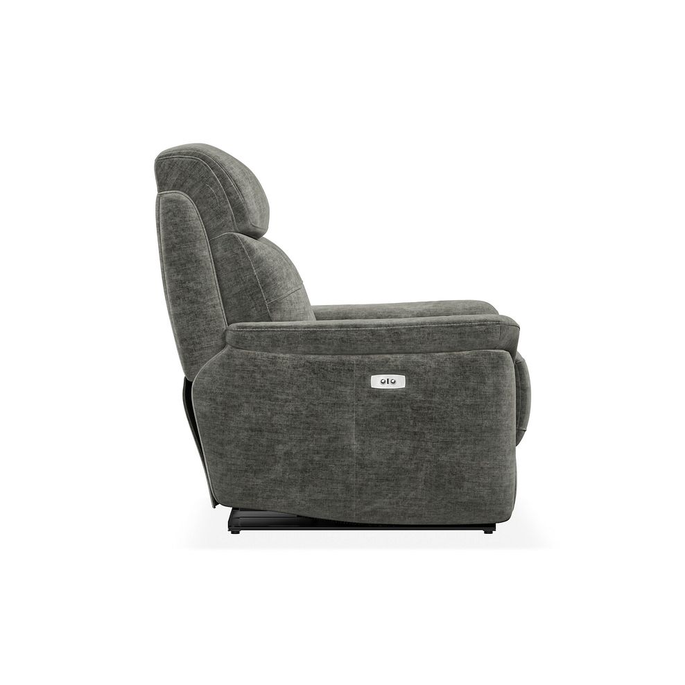 Iver Electric Recliner Armchair in Plush Charcoal Fabric 6