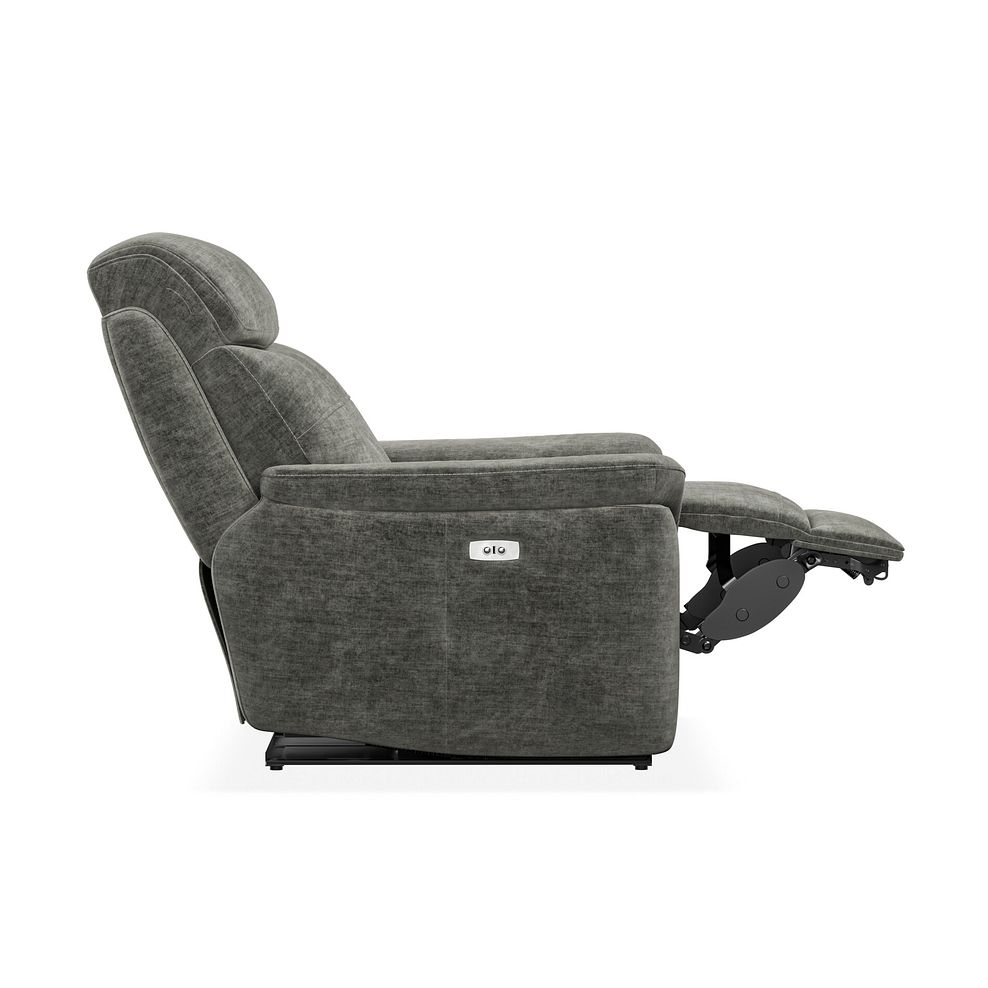 Iver Electric Recliner Armchair in Plush Charcoal Fabric 7