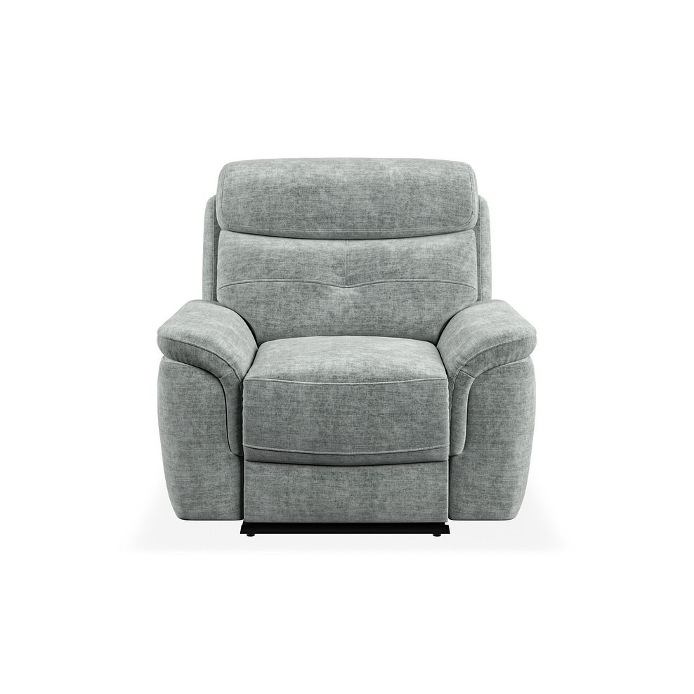 Iver Electric Recliner Armchair in Plush Silver Fabric 6