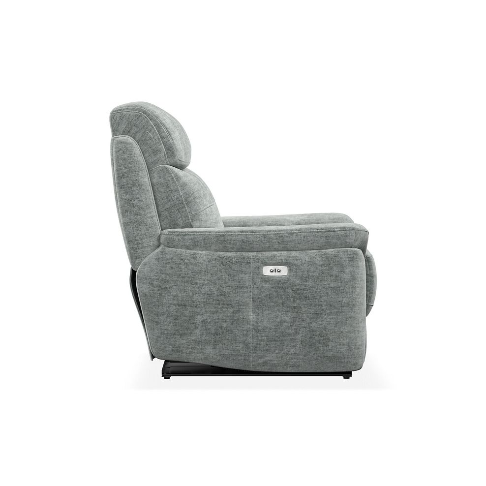 Iver Electric Recliner Armchair in Plush Silver Fabric 8