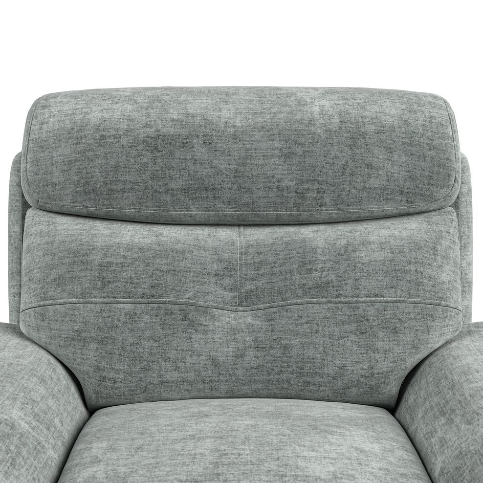 Iver Electric Recliner Armchair in Plush Silver Fabric 12