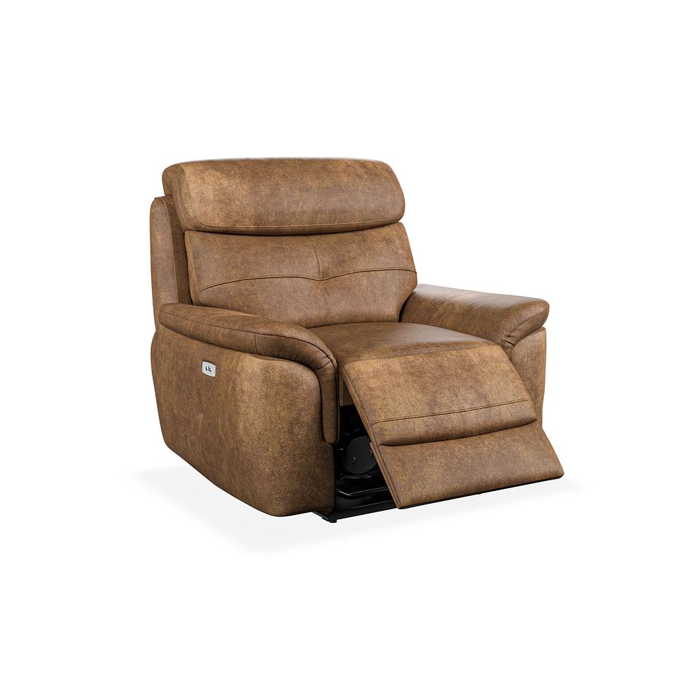 Iver Electric Recliner Armchair in Ranch Brown Fabric 2