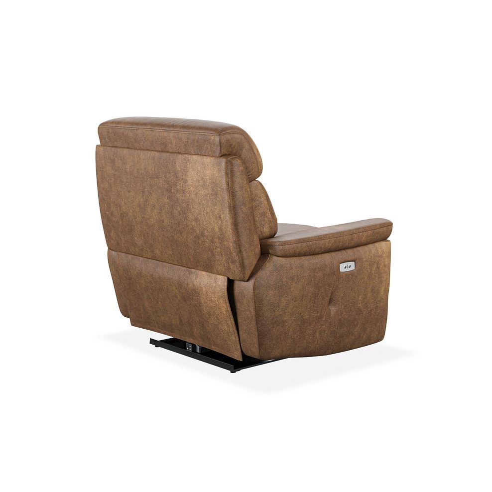 Iver Electric Recliner Armchair in Ranch Brown Fabric 5