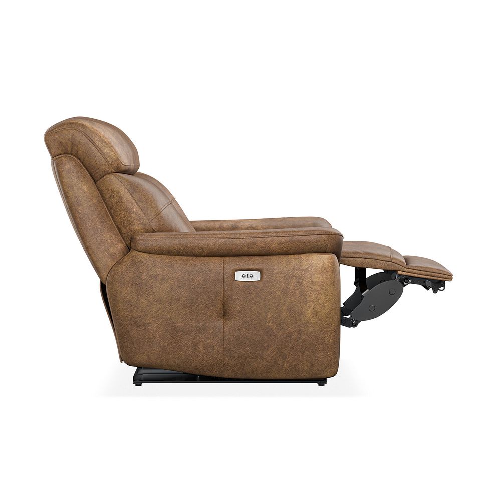 Iver Electric Recliner Armchair in Ranch Brown Fabric 7