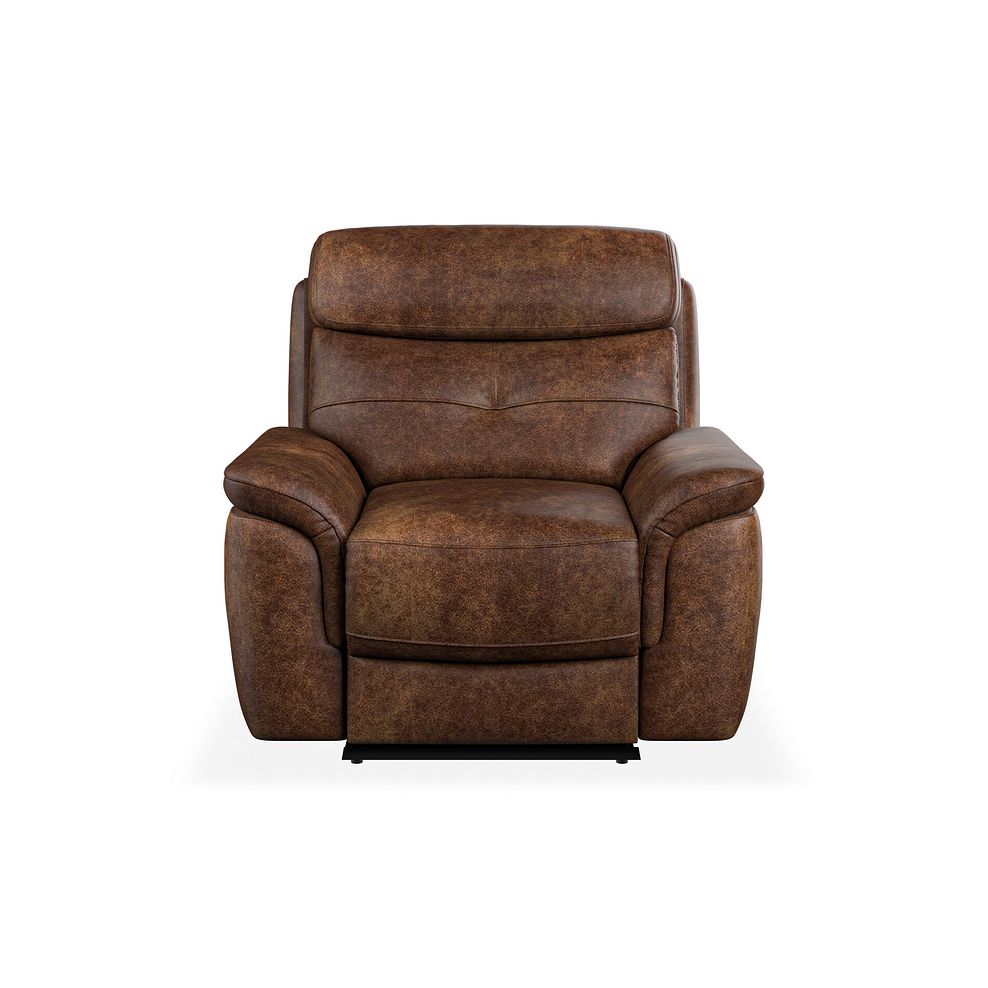Iver Electric Recliner Armchair in Ranch Dark Brown Fabric 4