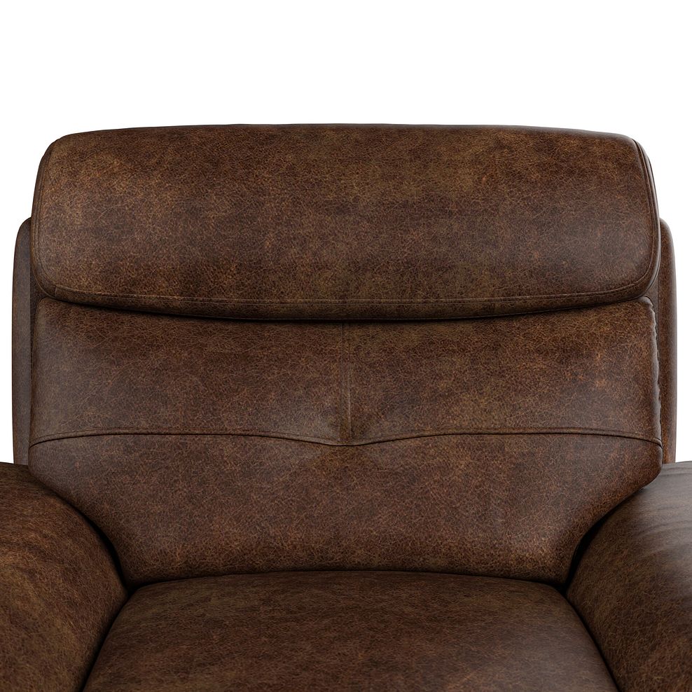 Iver Electric Recliner Armchair in Ranch Dark Brown Fabric 10