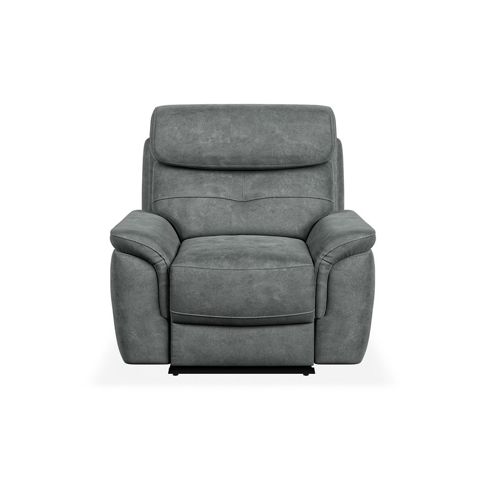 Iver Electric Recliner Armchair with Power Headrest in Miller Grey Fabric 4