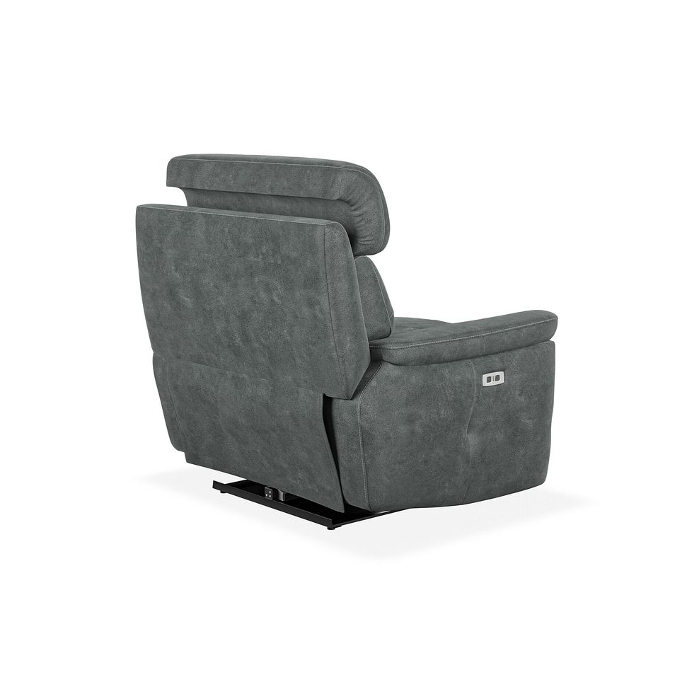Iver Electric Recliner Armchair with Power Headrest in Miller Grey Fabric 5