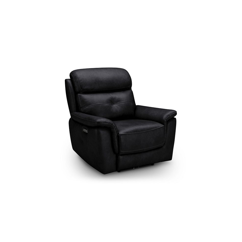 Iver Electric Recliner Armchair with Power Headrest in Odyssey Black Leather 1