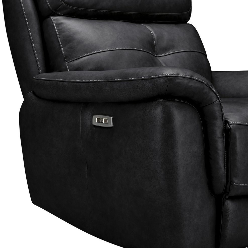 Iver Electric Recliner Armchair with Power Headrest in Odyssey Black Leather 7