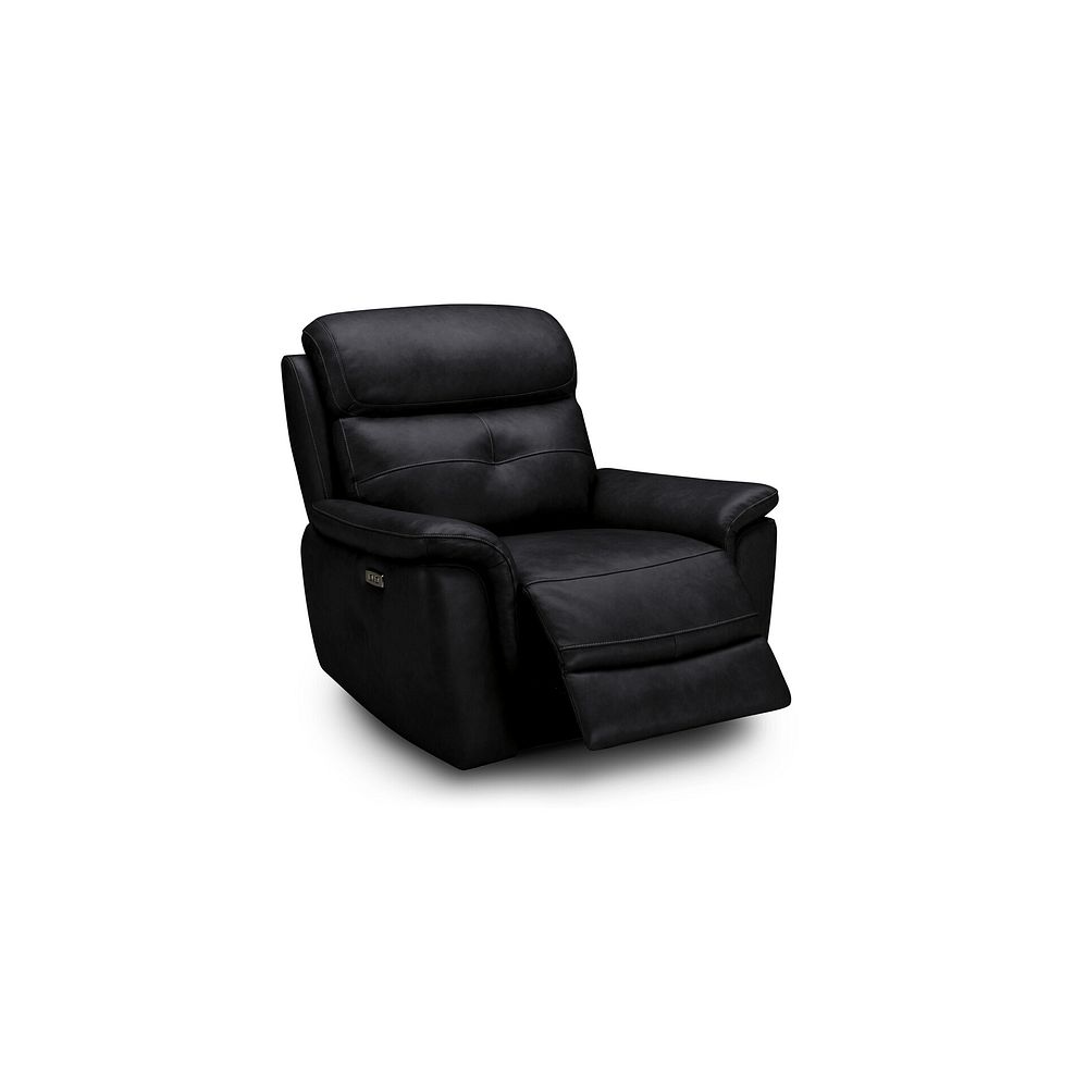 Iver Electric Recliner Armchair with Power Headrest in Odyssey Black Leather 2