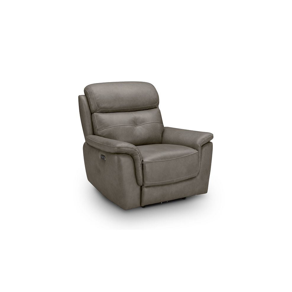Iver Electric Recliner Armchair with Power Headrest in Odyssey Dark Grey Leather 1