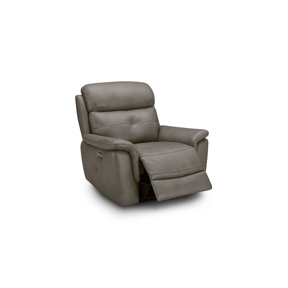 Iver Electric Recliner Armchair with Power Headrest in Odyssey Dark Grey Leather 2