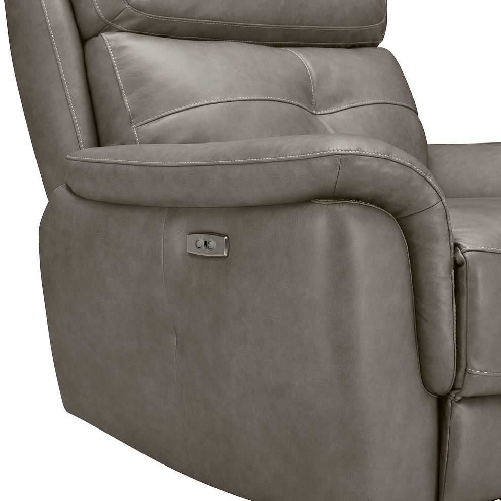 Iver Electric Recliner Armchair with Power Headrest in Odyssey Dark Grey Leather 6