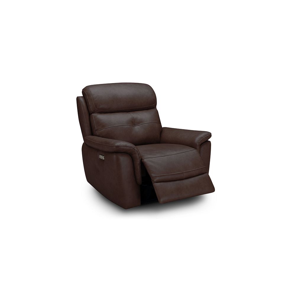 Iver Electric Recliner Armchair with Power Headrest in Odyssey Two Tone Brown Leather 2