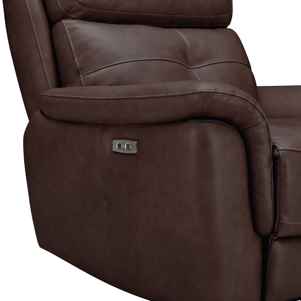 Iver Electric Recliner Armchair with Power Headrest in Odyssey Two Tone Brown Leather 7