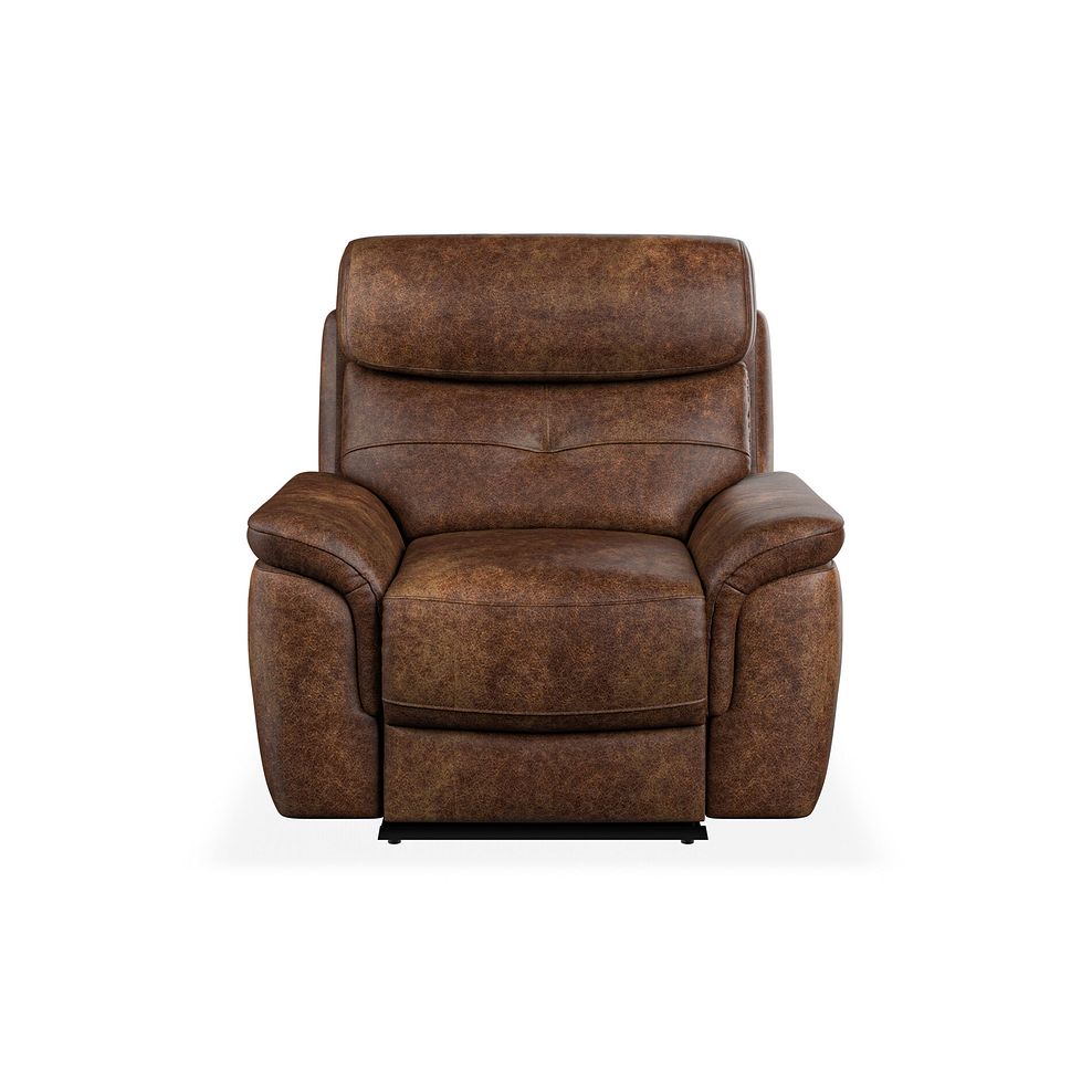 Iver Electric Recliner Armchair with Power Headrest in Ranch Dark Brown Fabric 4