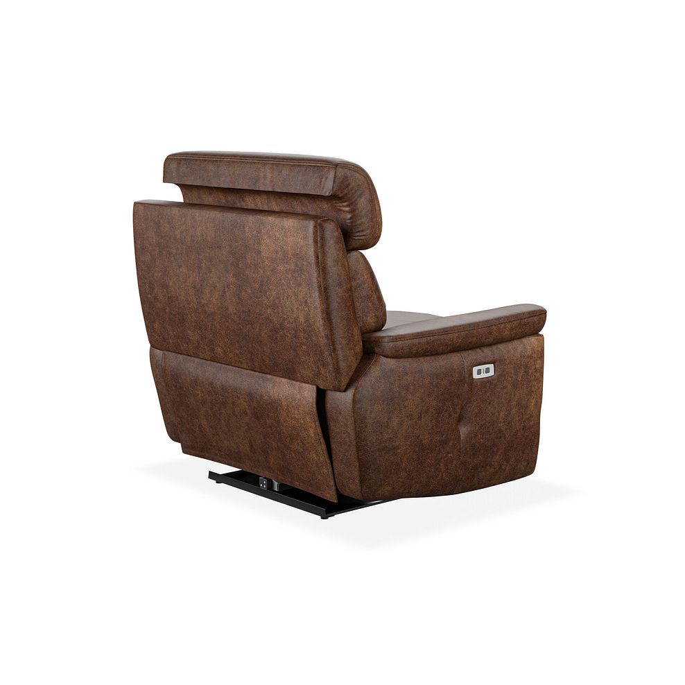 Iver Electric Recliner Armchair with Power Headrest in Ranch Dark Brown Fabric 5