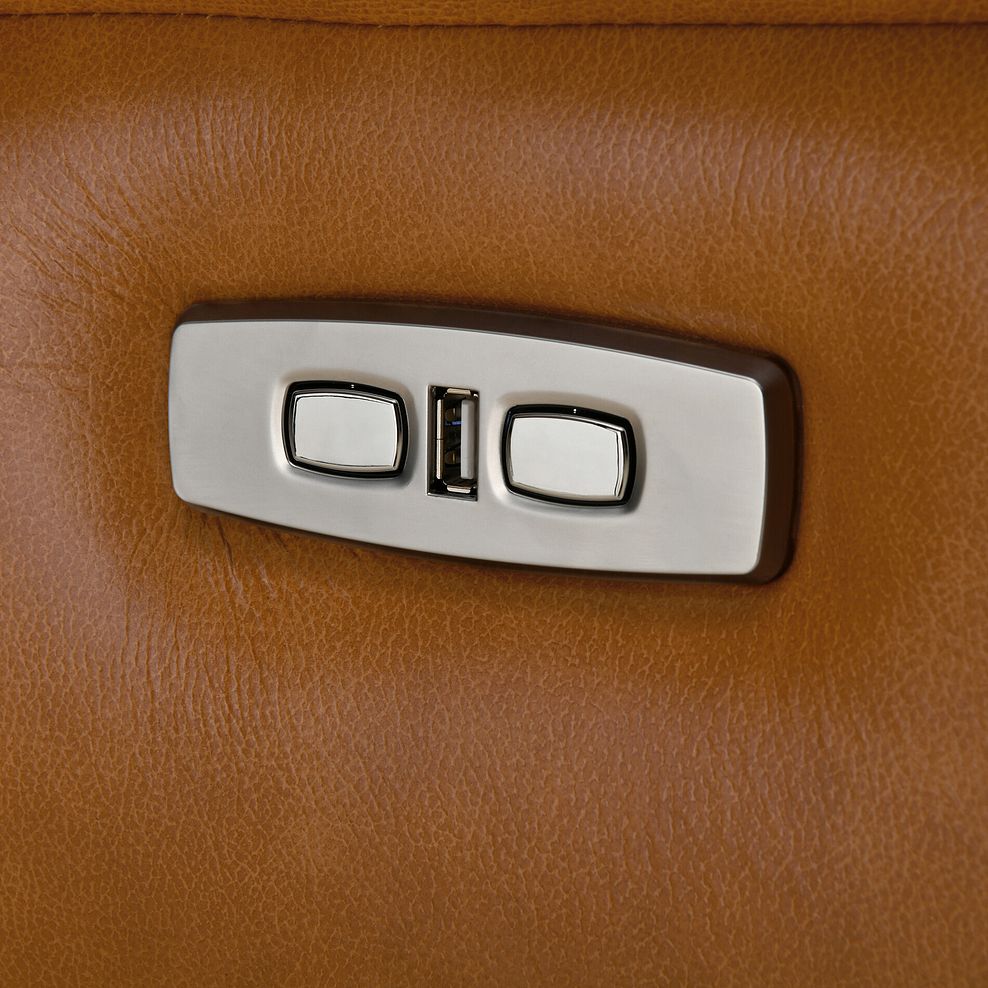 Iver Electric Recliner Armchair with Power Headrest in Virgo Cognac Leather 12