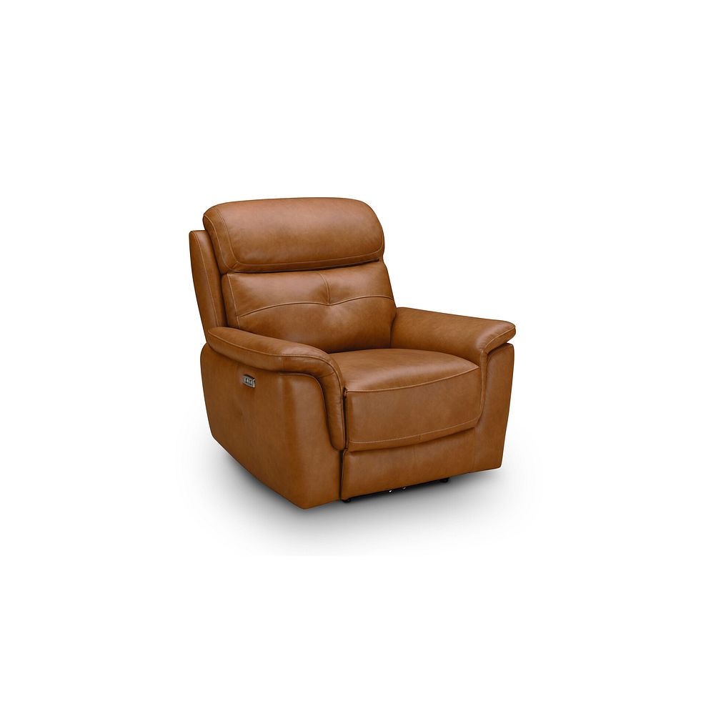 Iver Electric Recliner Armchair with Power Headrest in Virgo Cognac Leather 2