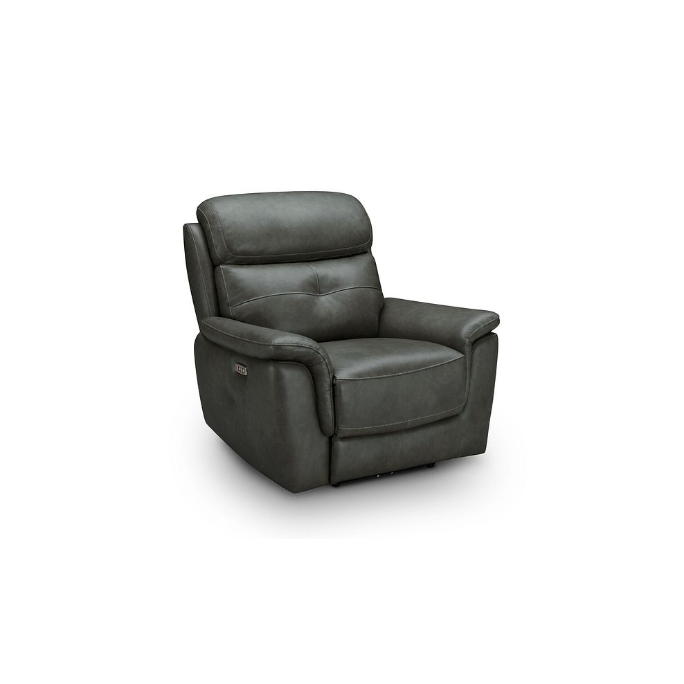 Iver Electric Recliner Armchair with Power Headrest in Virgo Lead Leather 1