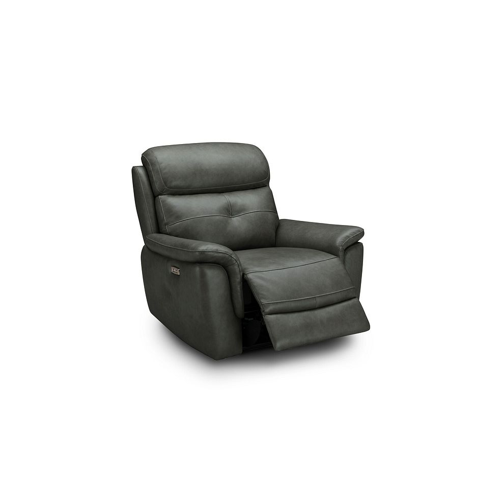 Iver Electric Recliner Armchair with Power Headrest in Virgo Lead Leather 2