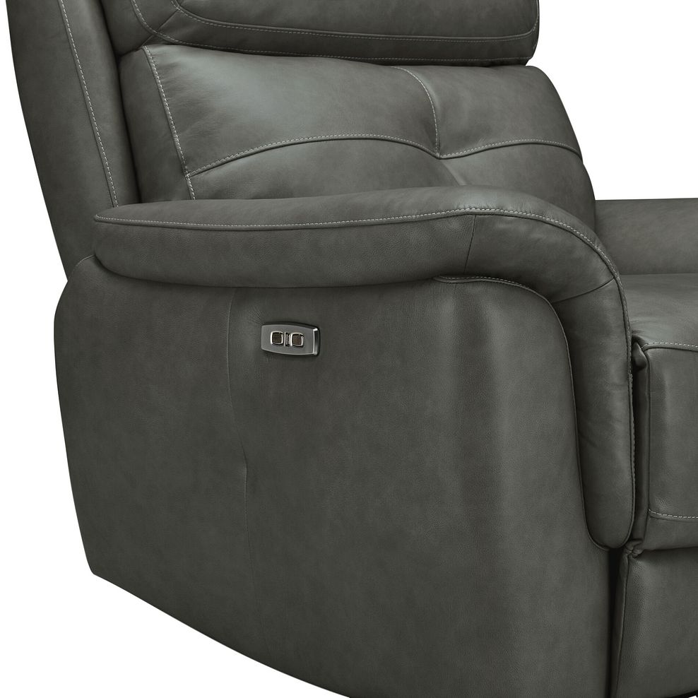 Iver Electric Recliner Armchair with Power Headrest in Virgo Lead Leather 7