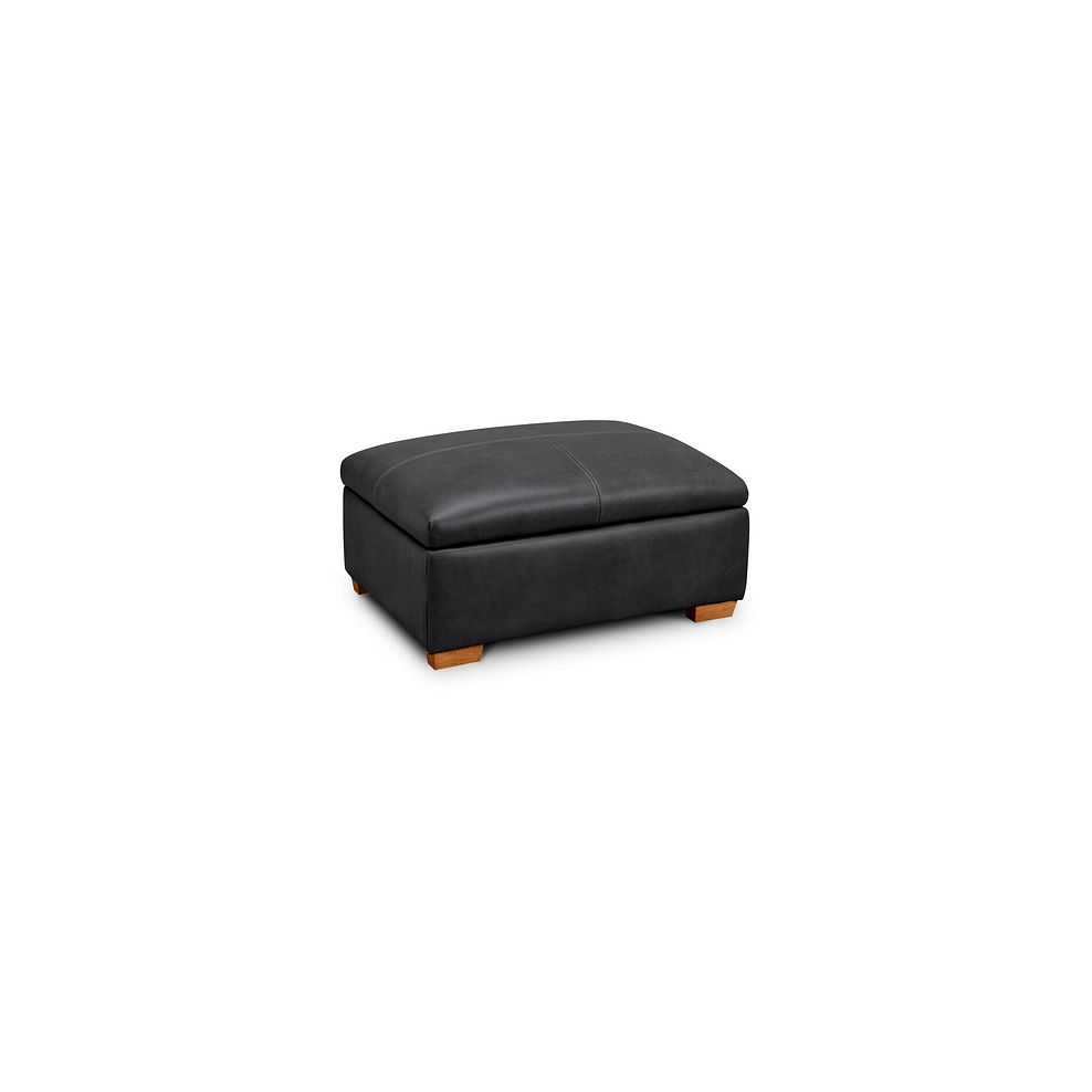 Iver Storage Footstool in Amara Black Leather 1