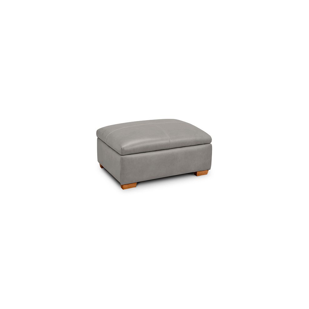 Iver Storage Footstool in Amara Light Grey Leather 1