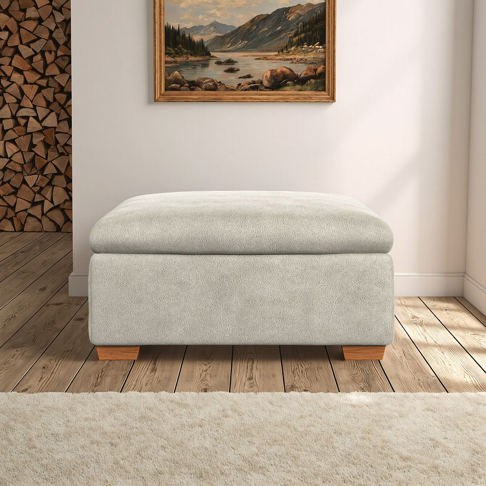 Iver Storage Footstool in Miller Taupe Fabric 1