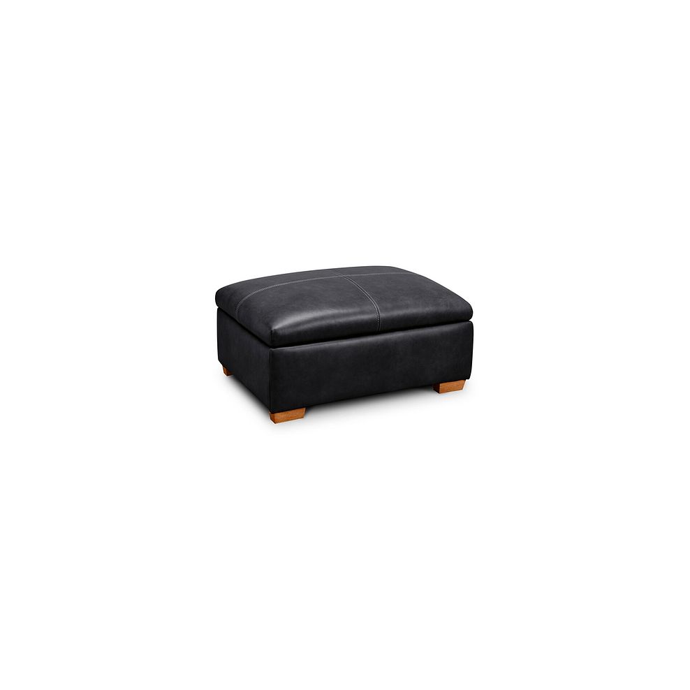Iver Storage Footstool in Odyssey Black Leather 1