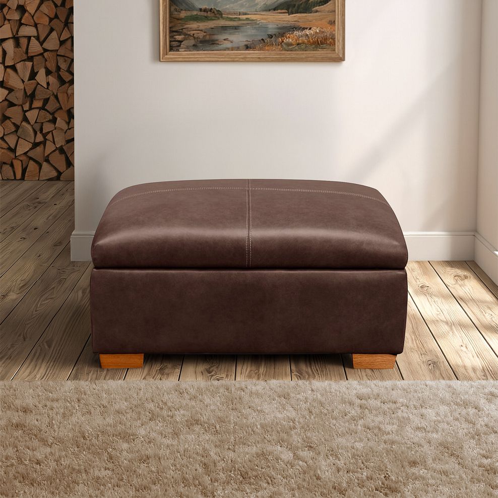 Iver Storage Footstool in Odyssey Tan Leather 1